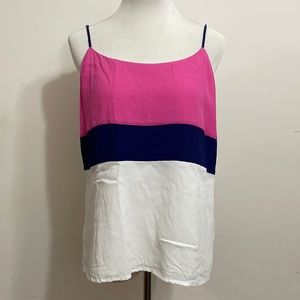 Banana Republic Pink Blue White Colorblock Tank Top Size 14